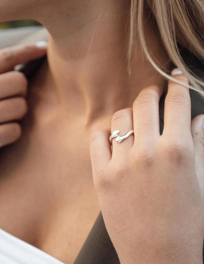 Serenity Embrace Silver Ring