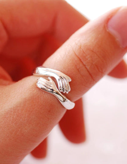 Serenity Embrace Silver Ring