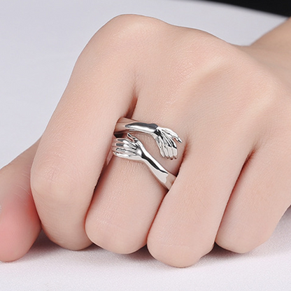 Serenity Embrace Silver Ring