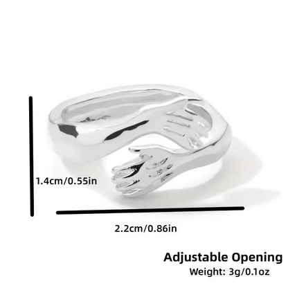 Serenity Embrace Silver Ring