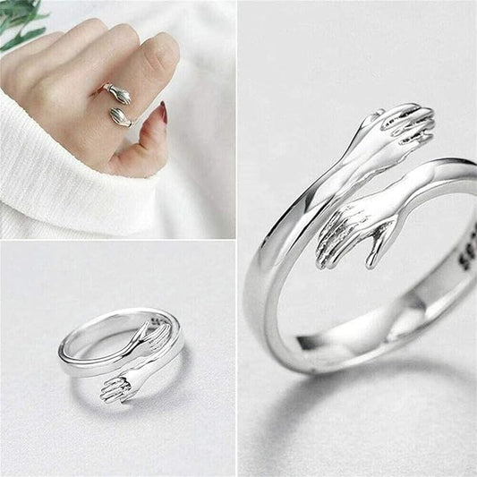 Serenity Embrace Silver Ring